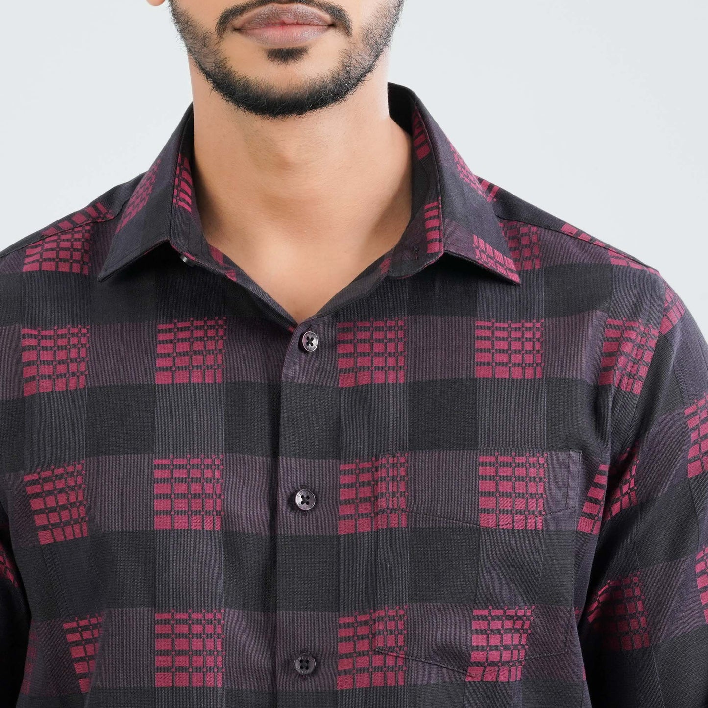 Men’s Maroon Cotton Formal Shirt