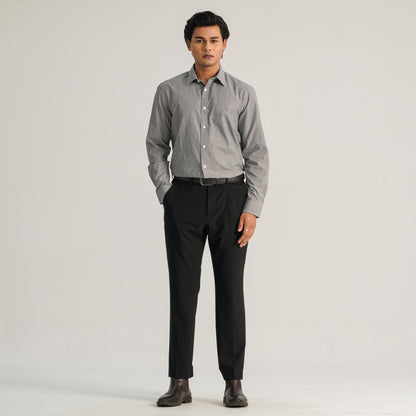 Mens Black and White Check Formal Shirt