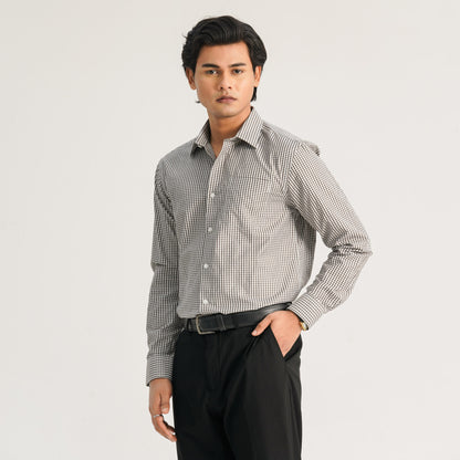 Mens Chocoate Check Formal Shirt