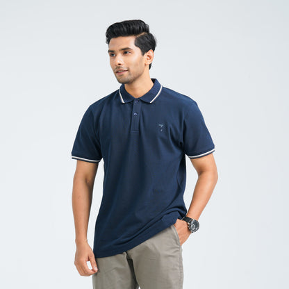 Men's Navy Cotton Polo