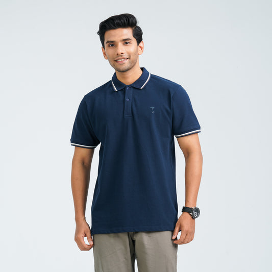 Men's Navy Cotton Polo