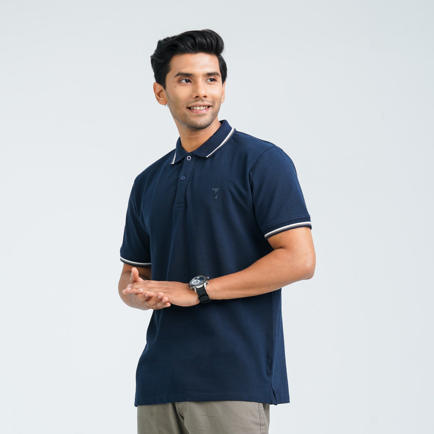 Men's Navy Cotton Polo