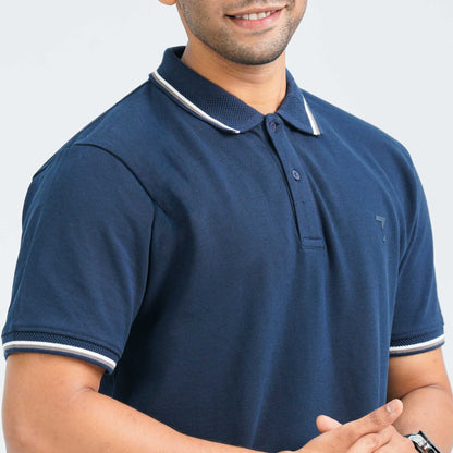 Men's Navy Cotton Polo