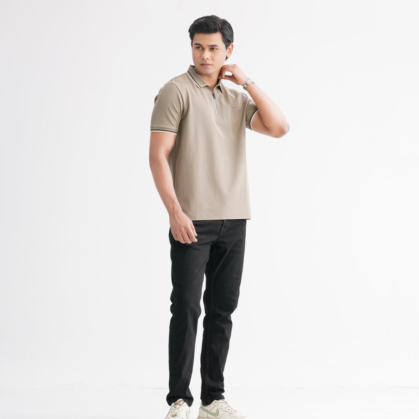Mens Khaki Polo