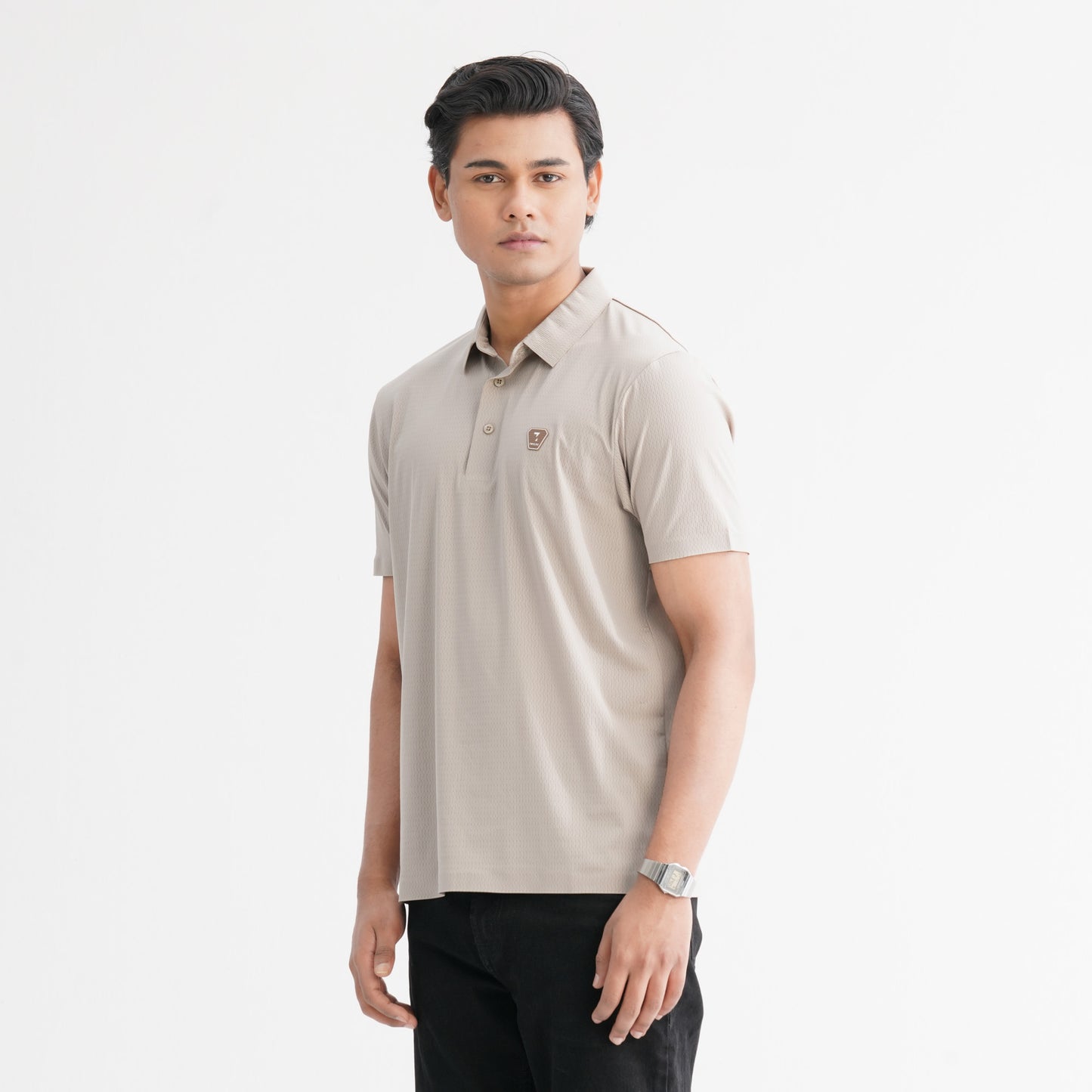 Men’s Beige Seamless Polo