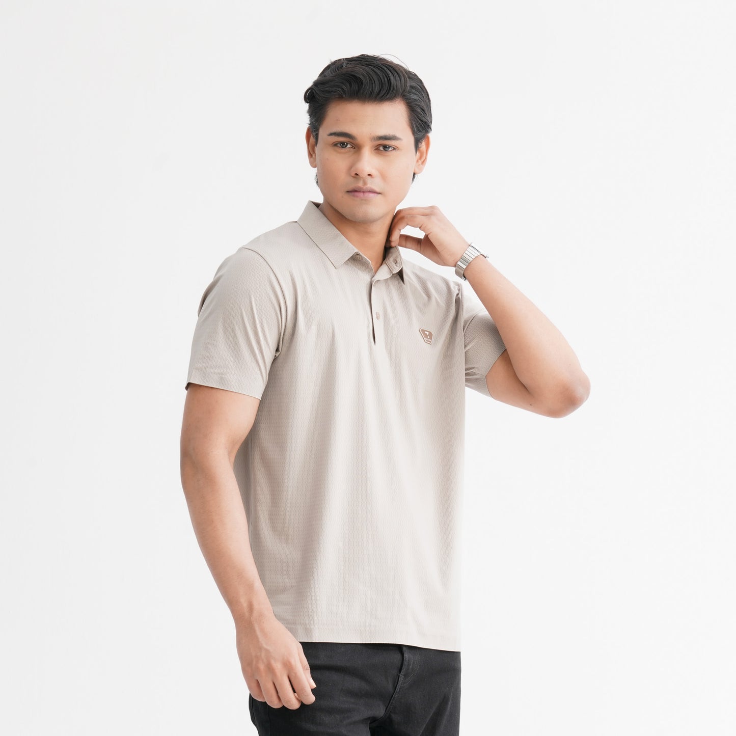 Men’s Beige Seamless Polo
