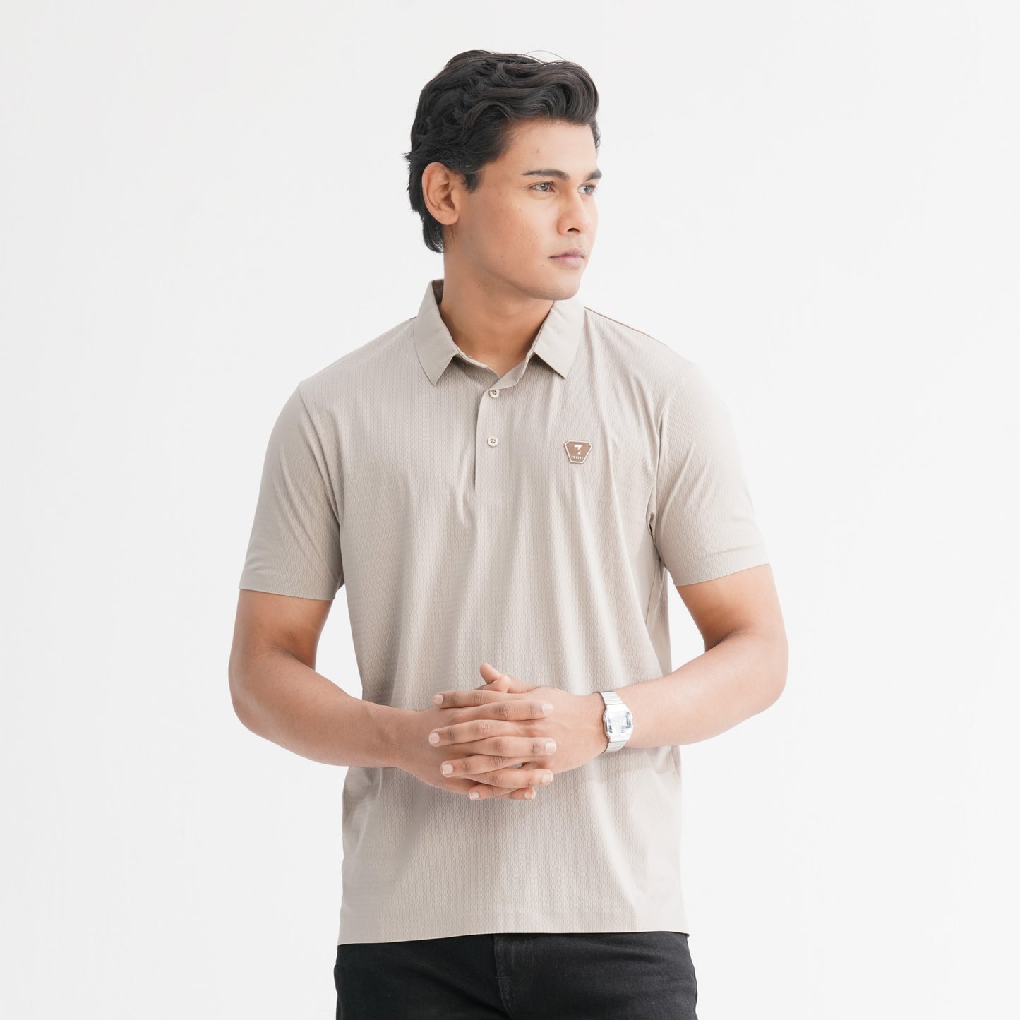 Men’s Beige Seamless Polo