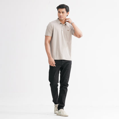 Men’s Beige Seamless Polo