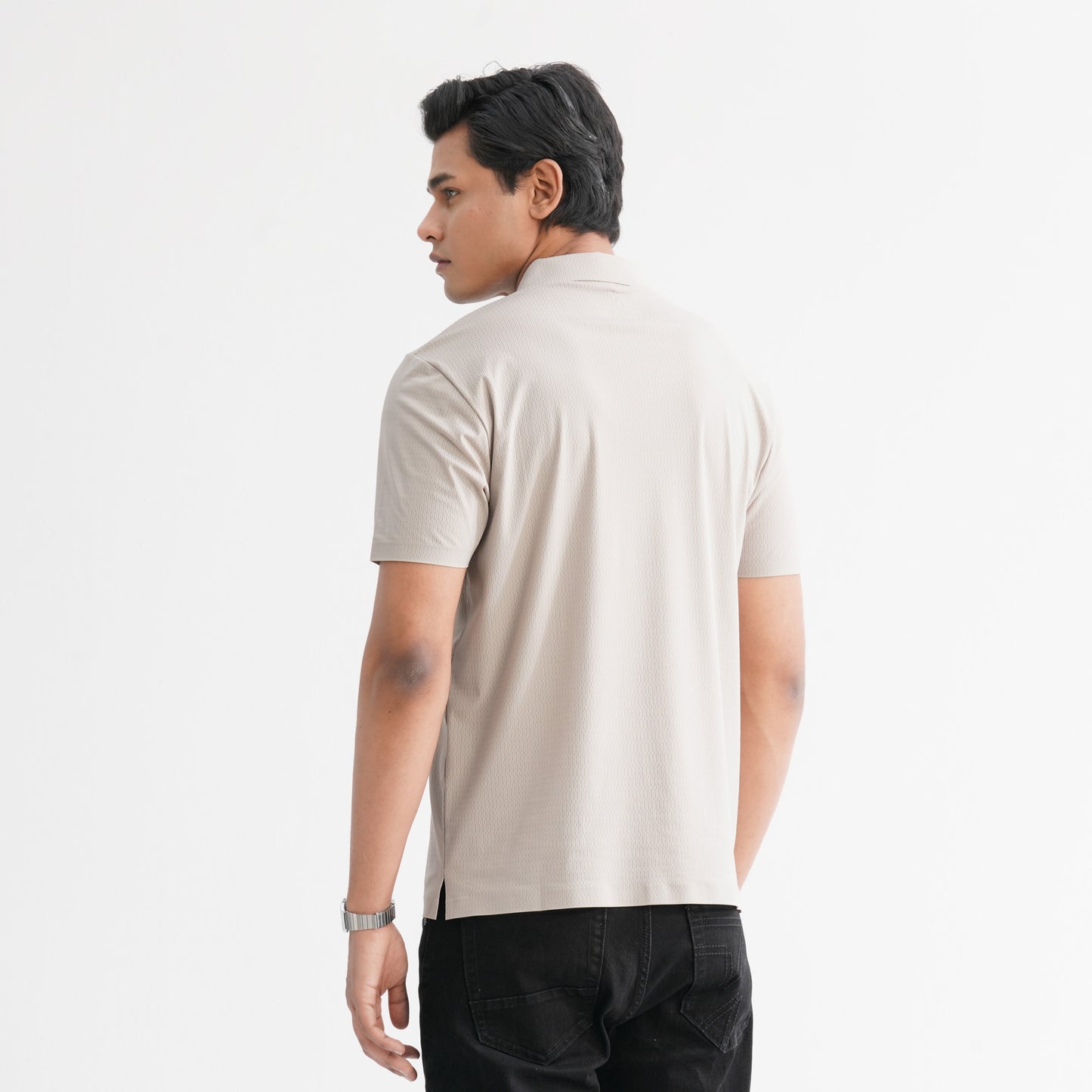 Men’s Beige Seamless Polo