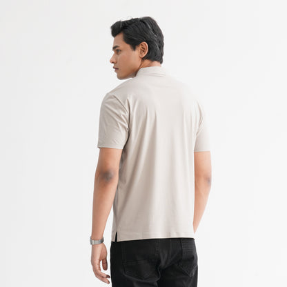 Men’s Beige Seamless Polo