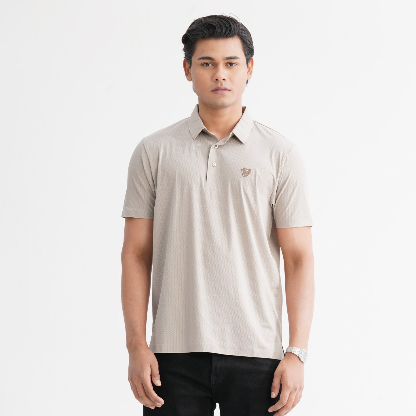 Men’s Beige Seamless Polo