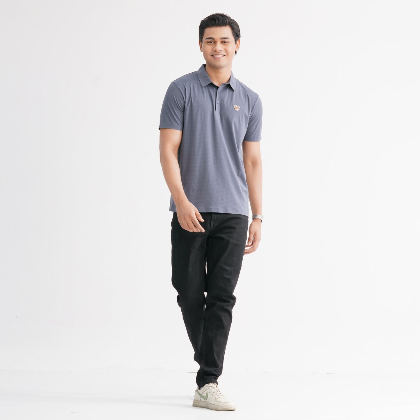 Men’s Grey Seamless Polo