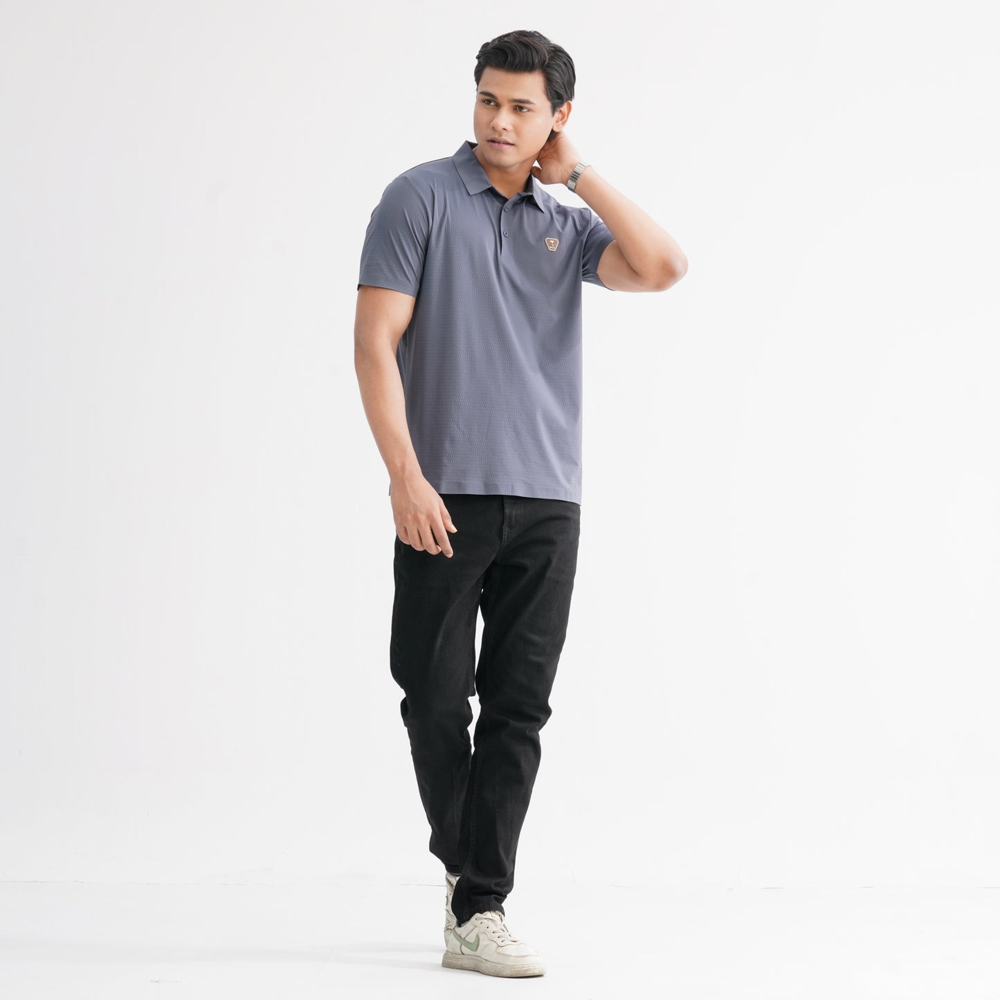 Men’s Grey Seamless Polo
