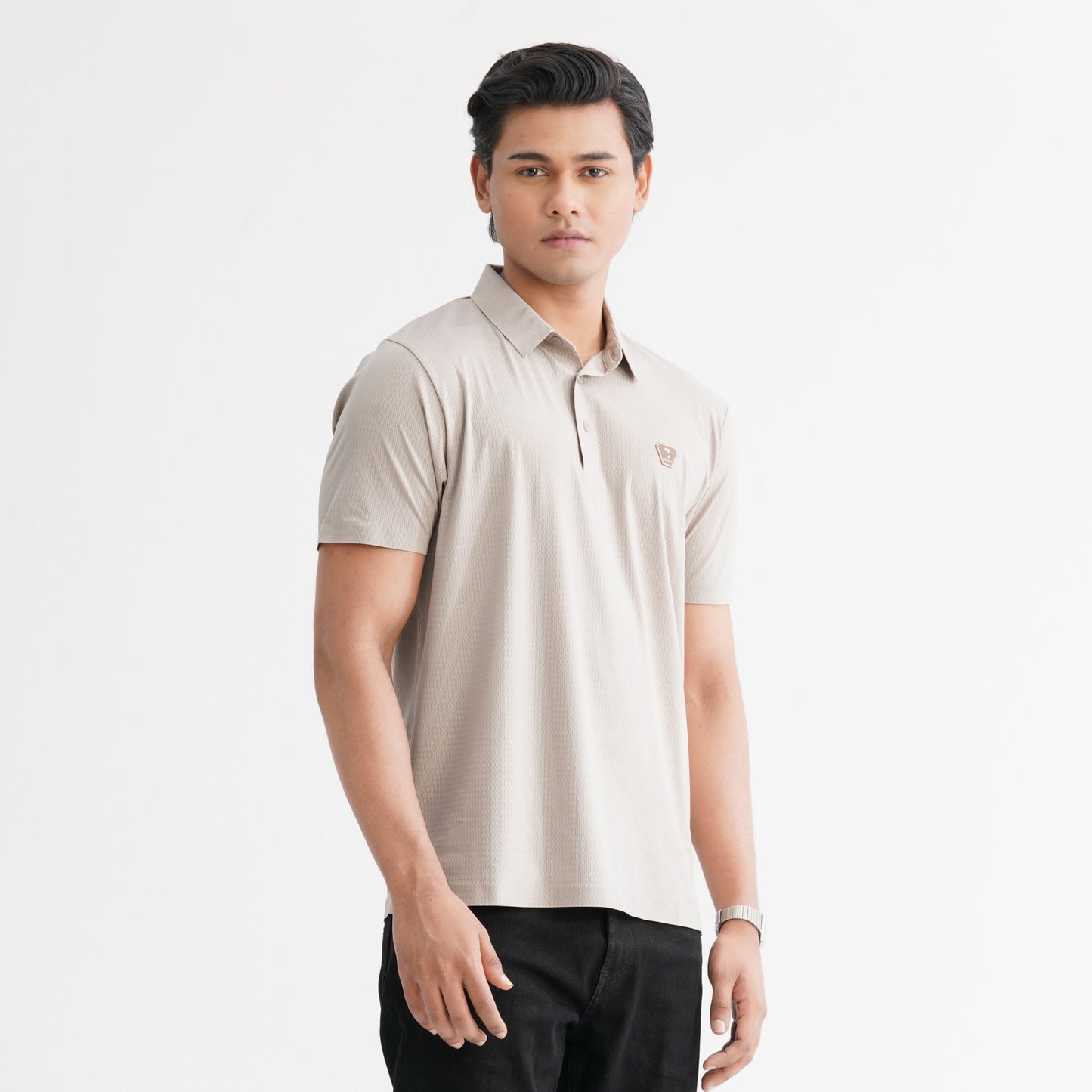 Men’s Beige Seamless Polo