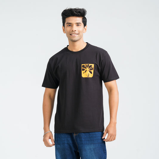Men's Black Cotton T-Shirt