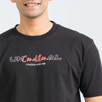 Men's Black Cotton T-Shirt