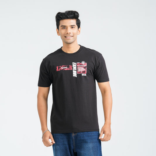 Men's Black Cotton T-Shirt