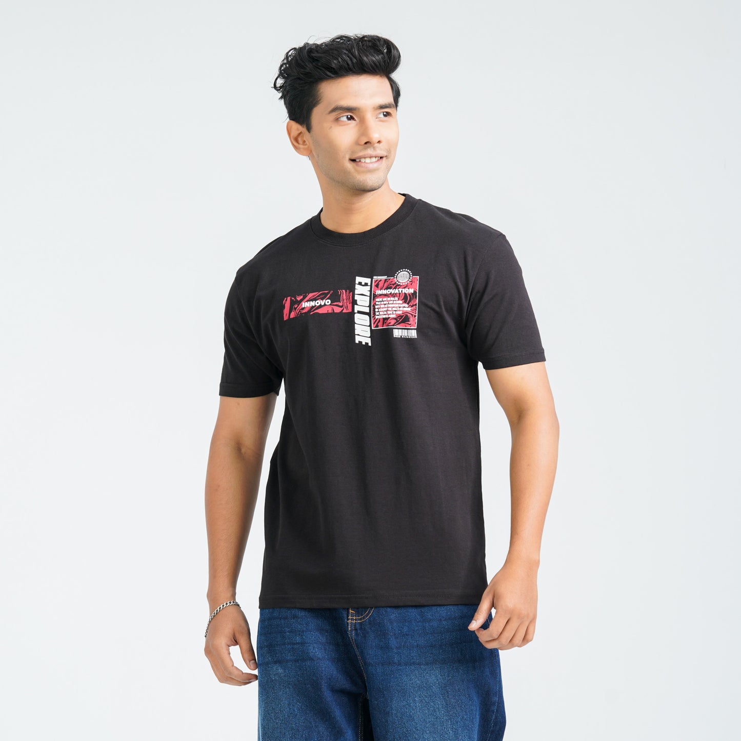 Men's Black Cotton T-Shirt