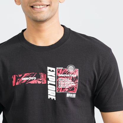 Men's Black Cotton T-Shirt
