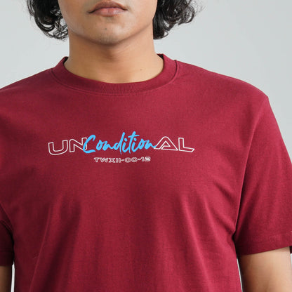Men’s Maroon Cotton T-Shirt