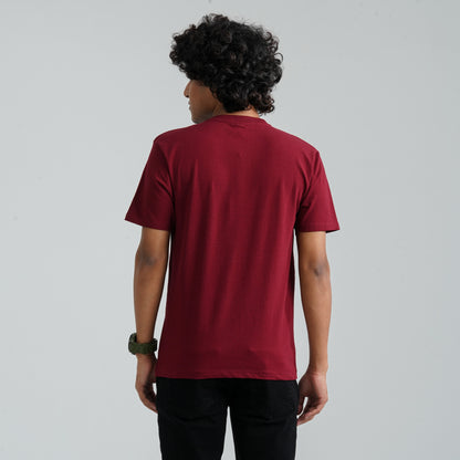 Men’s Maroon Cotton T-Shirt