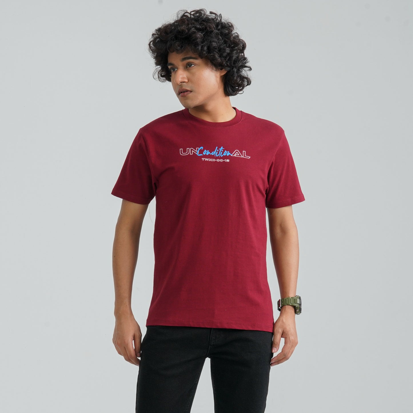 Men’s Maroon Cotton T-Shirt