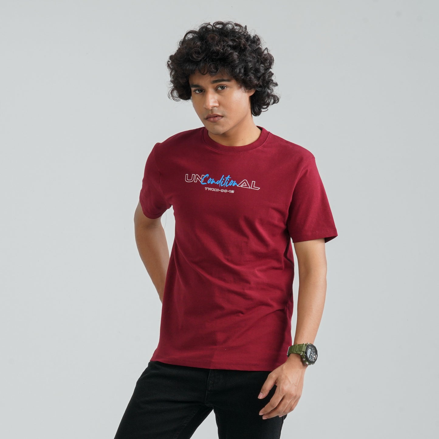 Men’s Maroon Cotton T-Shirt