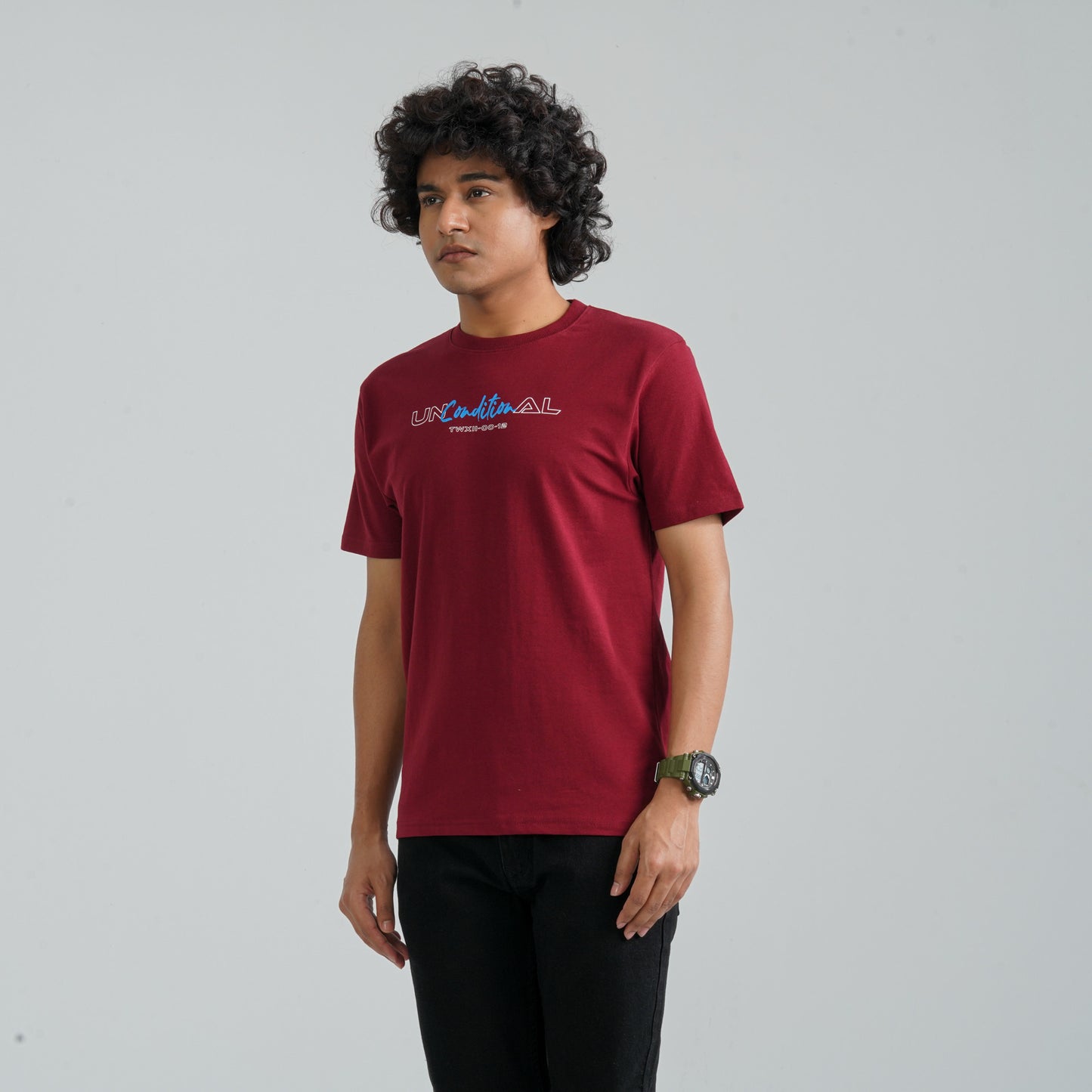 Men’s Maroon Cotton T-Shirt