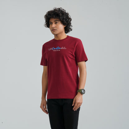 Men’s Maroon Cotton T-Shirt