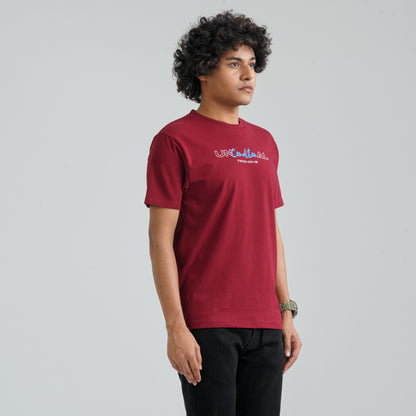 Men’s Maroon Cotton T-Shirt