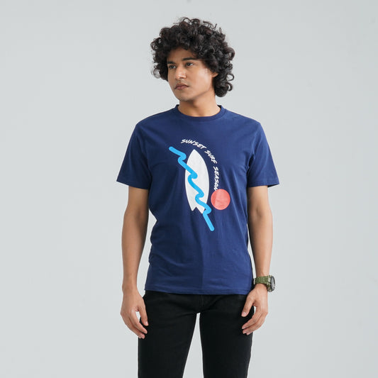 Men’s Blue Cotton T-Shirt