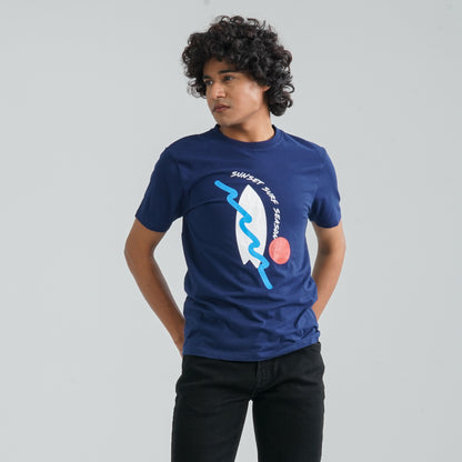 Men’s Blue Cotton T-Shirt