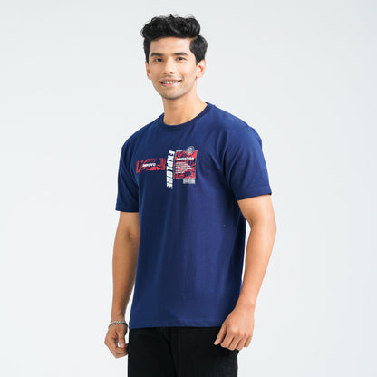 Men's Cotton Blue T-Shirt