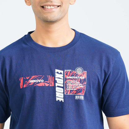 Men's Cotton Blue T-Shirt