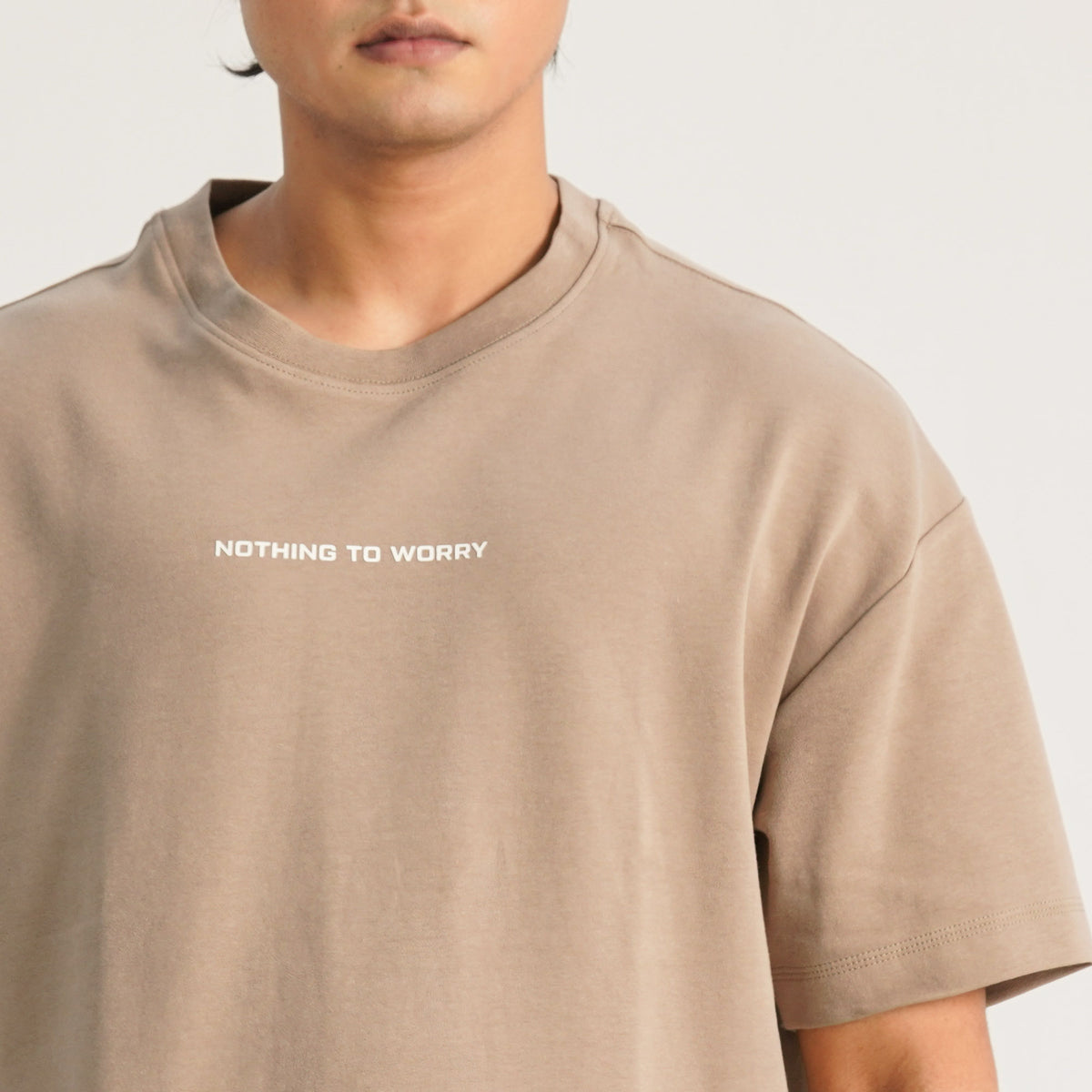 Mens Beige Oversized T-Shirt