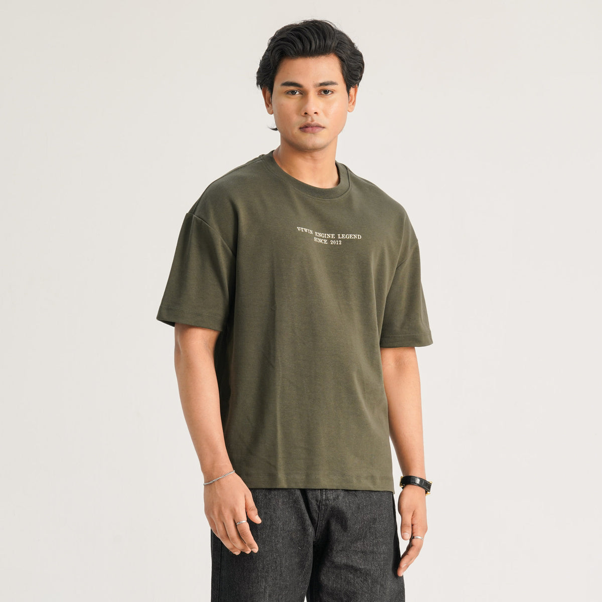 Mens Olive Oversized T-Shirt