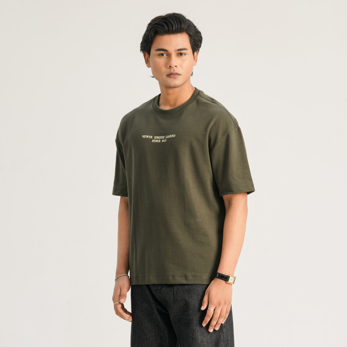 Mens Olive Oversized T-Shirt