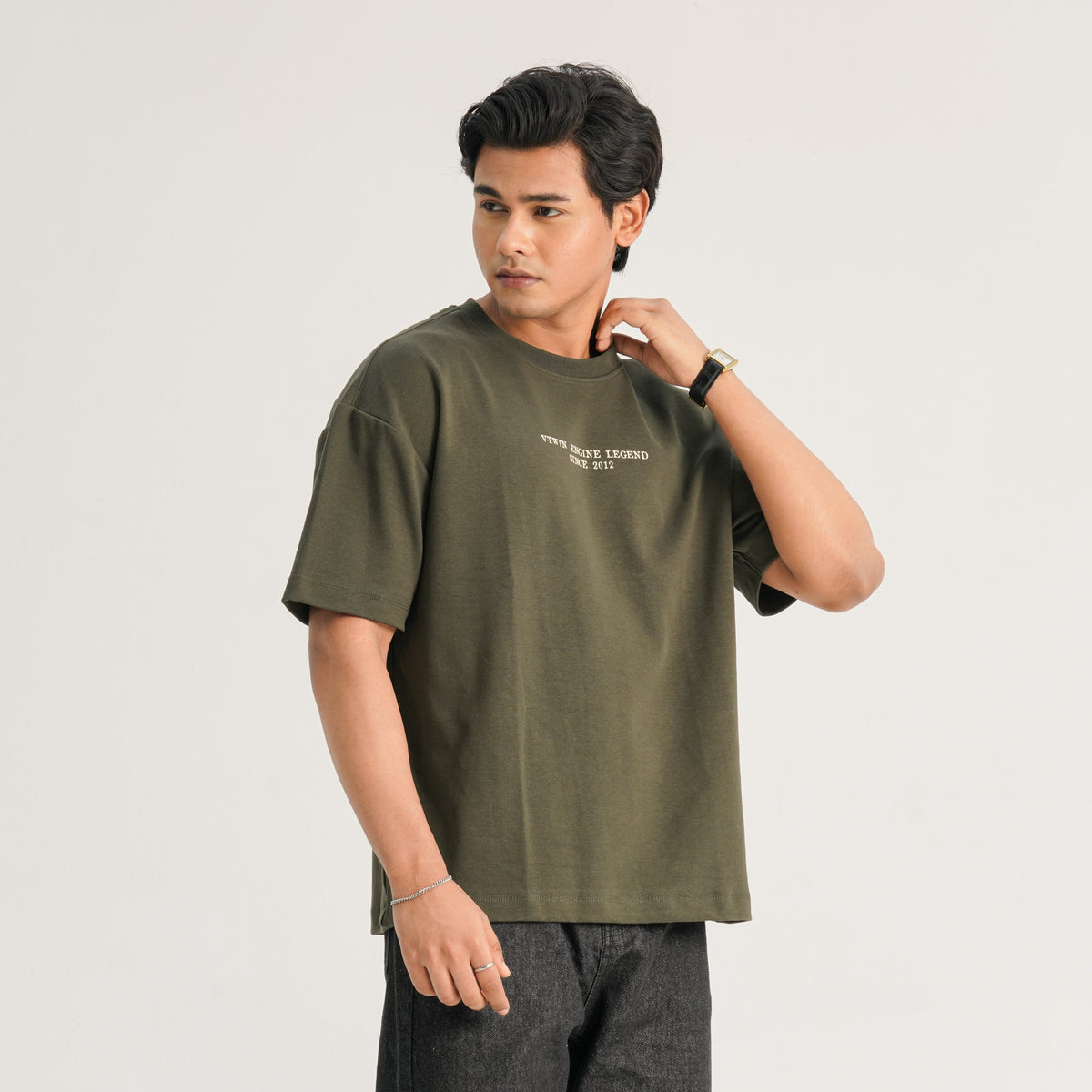 Mens Olive Oversized T-Shirt