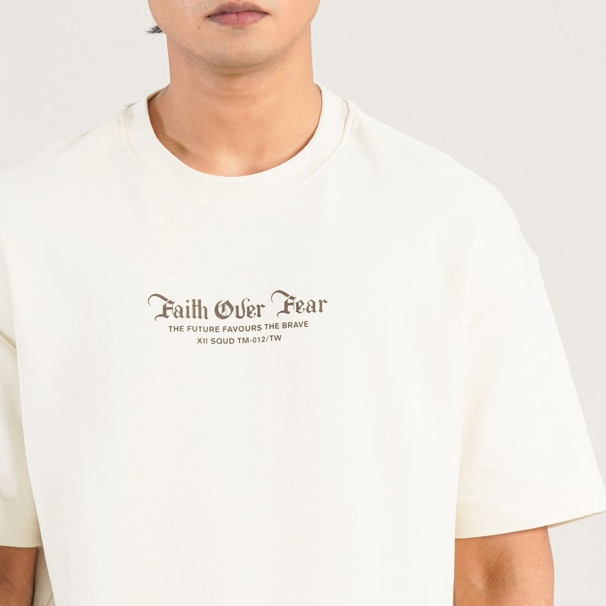 Mens Cream Oversized T-Shirt