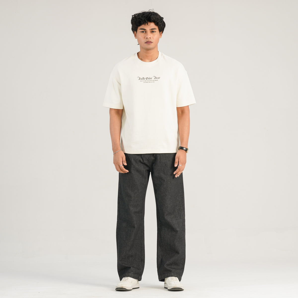 Mens Cream Oversized T-Shirt