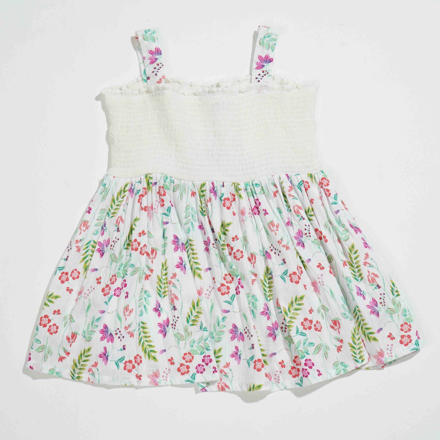 New Born Girlsfrock - White Aop