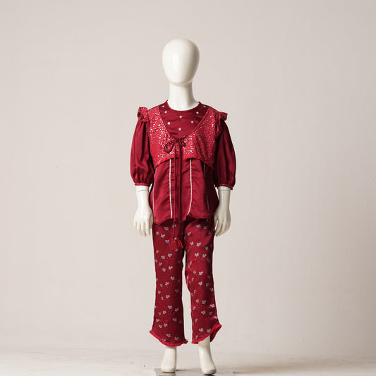 Girls 2Pcs-Maroon