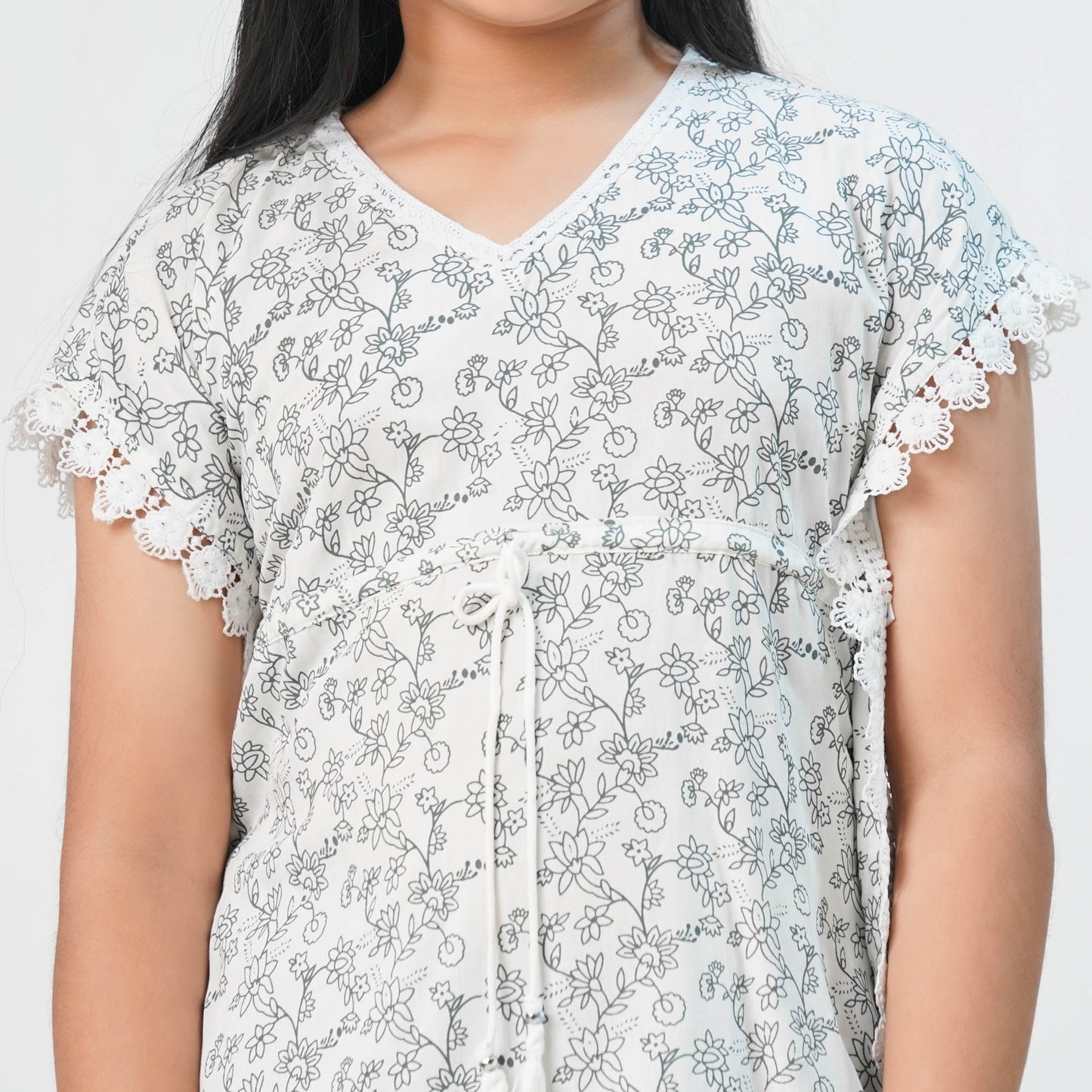 Girls White Black Two-Piece Set