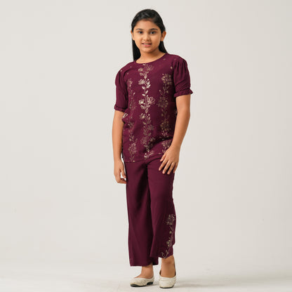 Girls Violet Two Piece Set