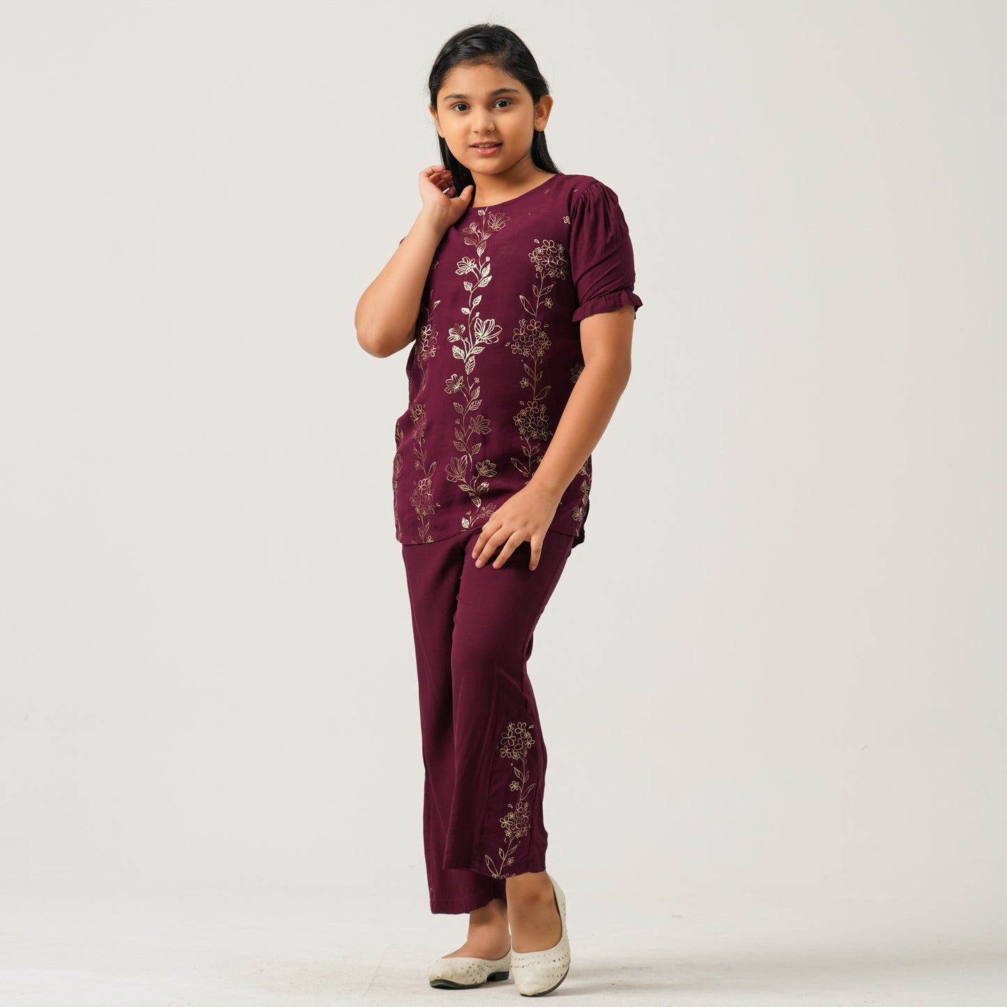 Girls Violet Two Piece Set