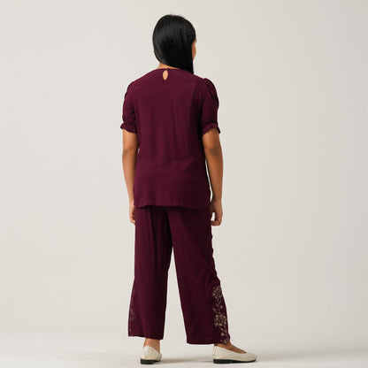 Girls Violet Two Piece Set