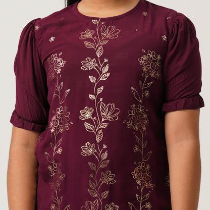 Girls Violet Two Piece Set