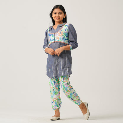 Girls Navy Blue Two Piece Set