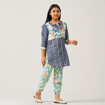 Girls Navy Blue Two Piece Set