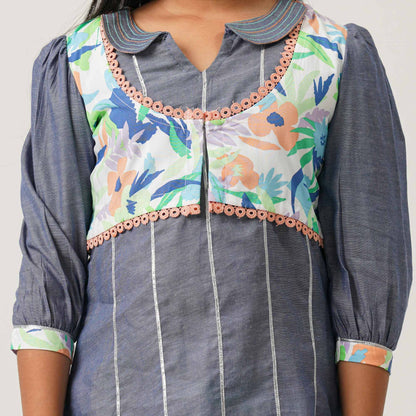 Girls Navy Blue Two Piece Set